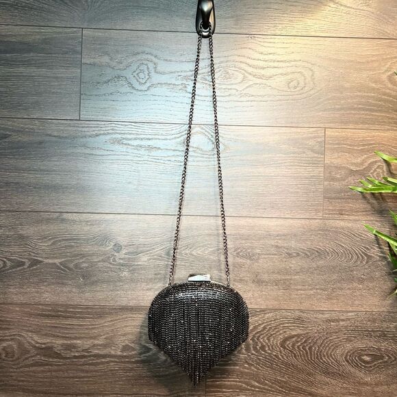 Olga Berg Bria Crystal Fringe Clutch in Black. Gorgeous! New with tags. - Picture 11 of 11